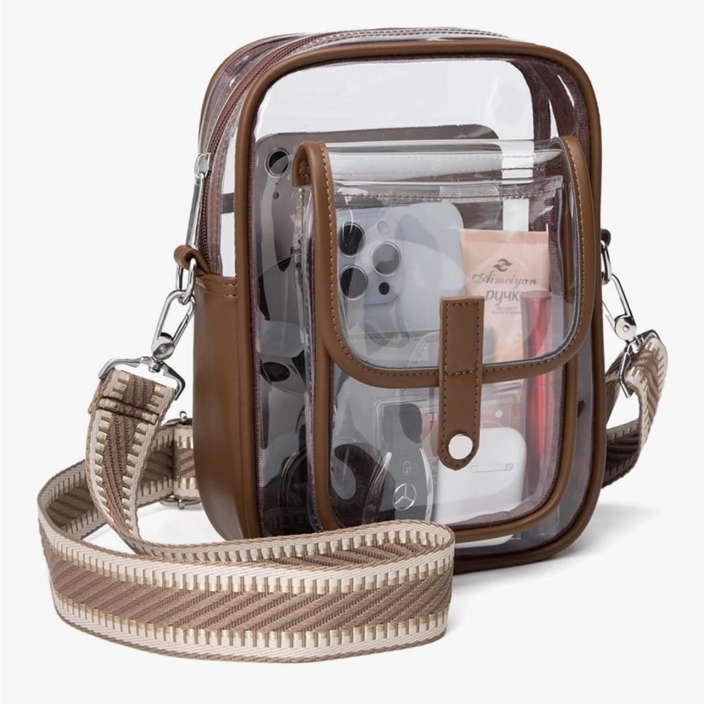 Clear Brown Crossbody Bag